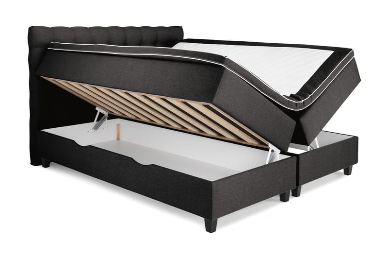 Royal Box Bed Komplet Sengepakke 160x200 - Mørkegrå - Møbler - Senge - Komplet sengepakke