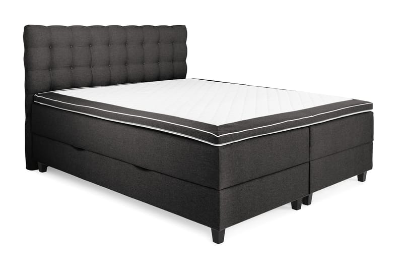 Royal Box Bed Komplet Sengepakke 180x200 - Mørkegrå - Møbler - Senge - Komplet sengepakke