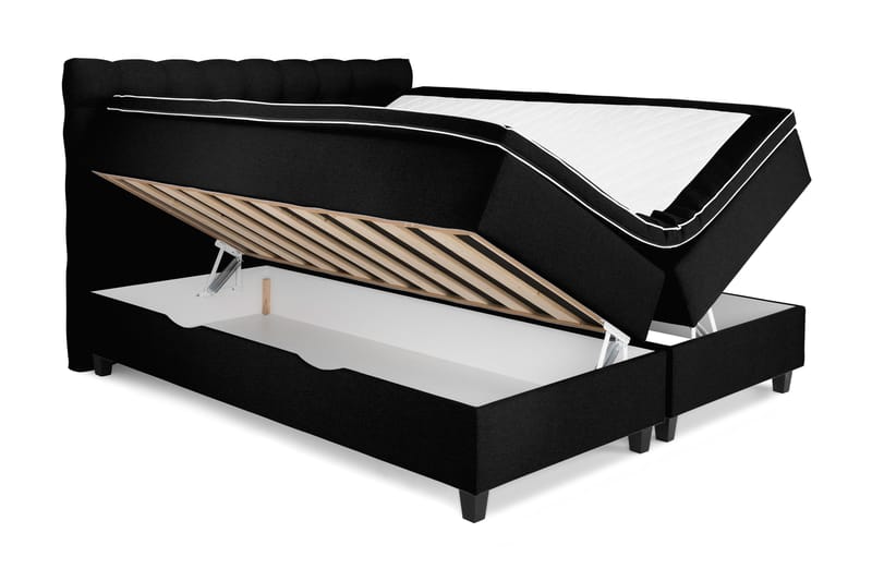Royal Box Bed Komplet Sengepakke 180x200 - Sort - Møbler - Senge - Komplet sengepakke
