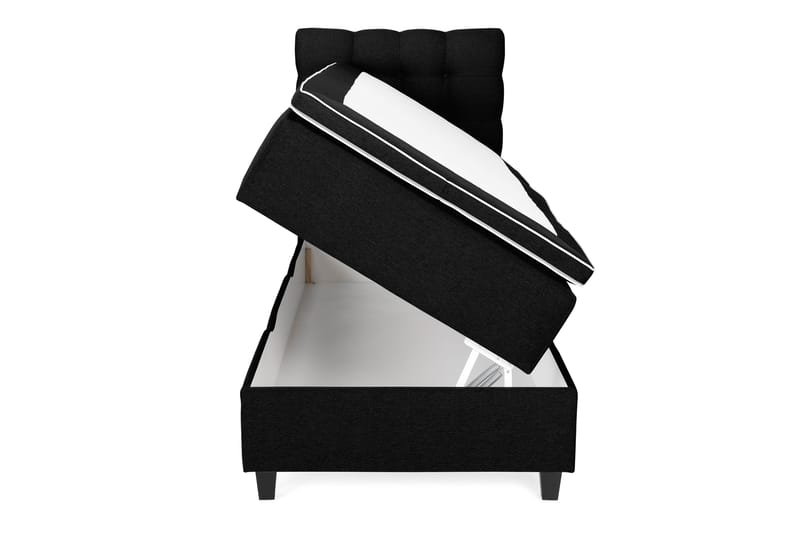 Royal Box Bed Komplet Sengepakke 80x200 - Sort - Møbler - Senge - Seng med opbevaring
