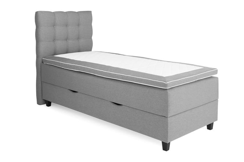 Royal Box Bed Komplet Sengepakke 90x200 - Lysegrå - Møbler - Senge - Komplet sengepakke