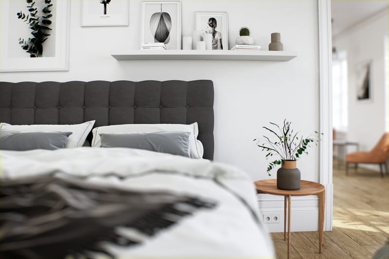 Royal Box Bed Komplet Sengepakke 90x200 - Mørkegrå - Møbler - Senge - Komplet sengepakke