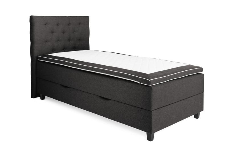 Royal Box Bed Komplet Sengepakke 90x200 - Mørkegrå - Komplet sengepakke - Kontinentalsenge