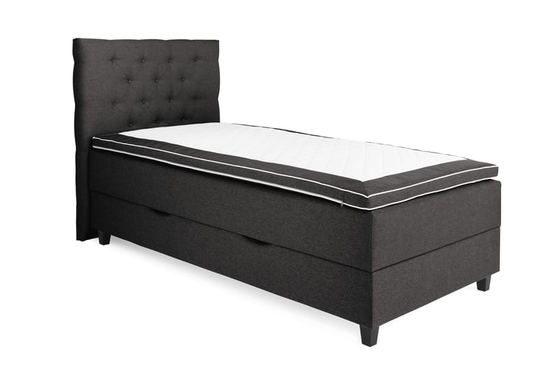 Royal Box Bed Komplet Sengepakke 90x200 - Mørkegrå - Møbler - Senge - Seng med opbevaring