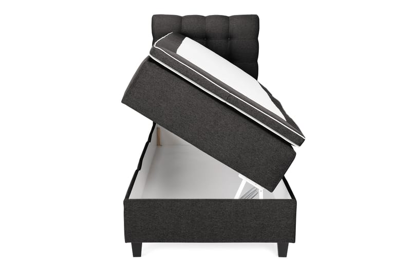 Royal Box Bed Komplet Sengepakke 90x200 - Mørkegrå - Møbler - Senge - Komplet sengepakke