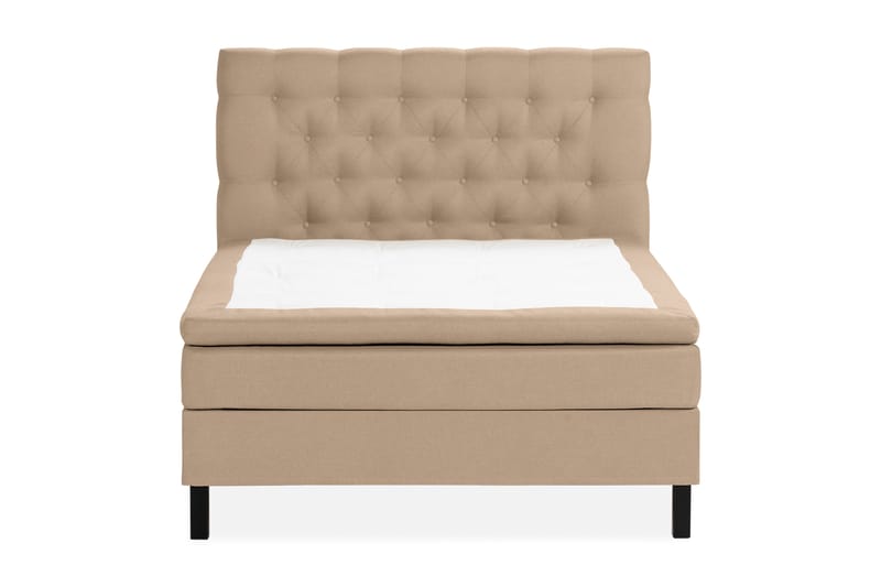 Scarlett Sengepakke 140x200 Skummadras - Dybtheftet gavl Beige - Møbler - Senge - Komplet sengepakke