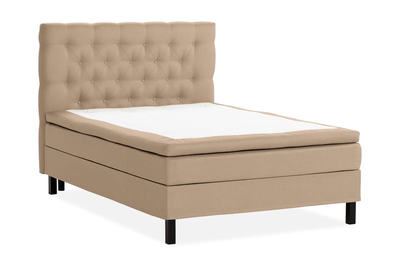 Scarlett Sengepakke 140x200 Skummadras - Dybtheftet gavl Beige - Møbler - Senge - Komplet sengepakke