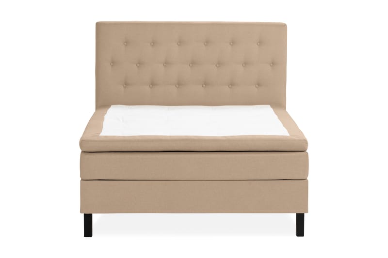 Scarlett Sengepakke 140x200 Skummadras - Knappet gavl Beige - Møbler - Senge - Komplet sengepakke