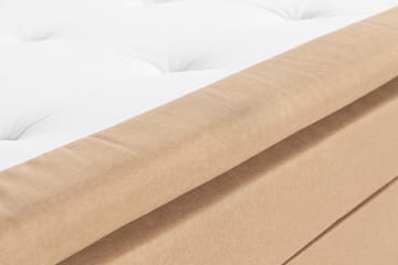 Scarlett Sengepakke 150x200 Memorymadras - Dybtheftet gavl Beige - Møbler - Senge - Komplet sengepakke