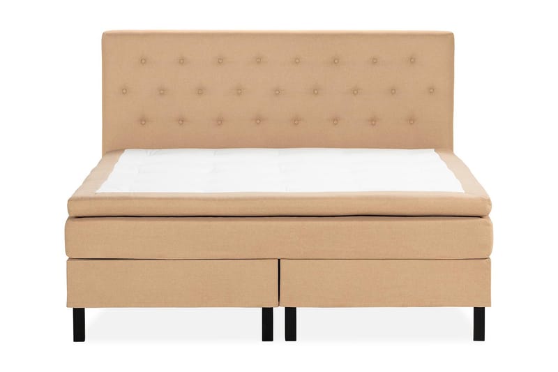 Scarlett Sengepakke 150x200 Skummadras - Knappet gavl Beige - Møbler - Senge - Komplet sengepakke