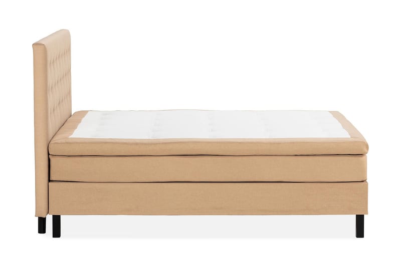 Scarlett Sengepakke 150x200 Skummadras - Knappet gavl Beige - Møbler - Senge - Komplet sengepakke