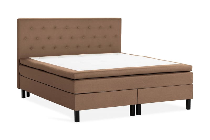 Scarlett Sengepakke 150x200 Skummadras - Knappet gavl Brun - Møbler - Senge - Komplet sengepakke