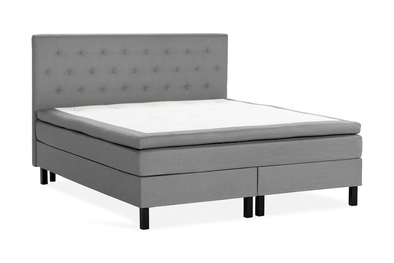 Scarlett Sengepakke 150x200 Skummadras - Knappet gavl Grå - Møbler - Senge - Komplet sengepakke