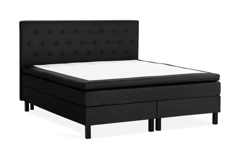 Scarlett Sengepakke 150x200 Skummadras - Knappet gavl Sort - Møbler - Senge - Komplet sengepakke