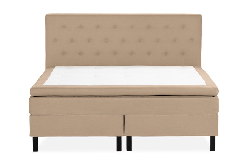 Scarlett Sengepakke 180x200 Skummadras - Knappet gavl Beige - Møbler - Senge - Komplet sengepakke