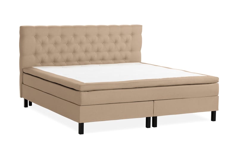 Scarlett Sengepakke 210x210 Skummadras - Dybtheftet gavl Beige - Møbler - Senge - Komplet sengepakke
