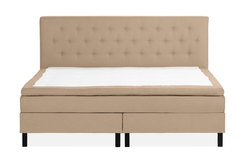 Scarlett Sengepakke 210x210 Skummadras - Knappet gavl Beige - Møbler - Senge - Komplet sengepakke