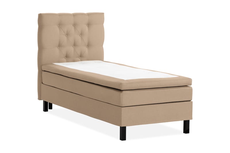 Scarlett Sengepakke 90x200 Skummadras - Dybtheftet gavl Beige - Møbler - Senge - Komplet sengepakke