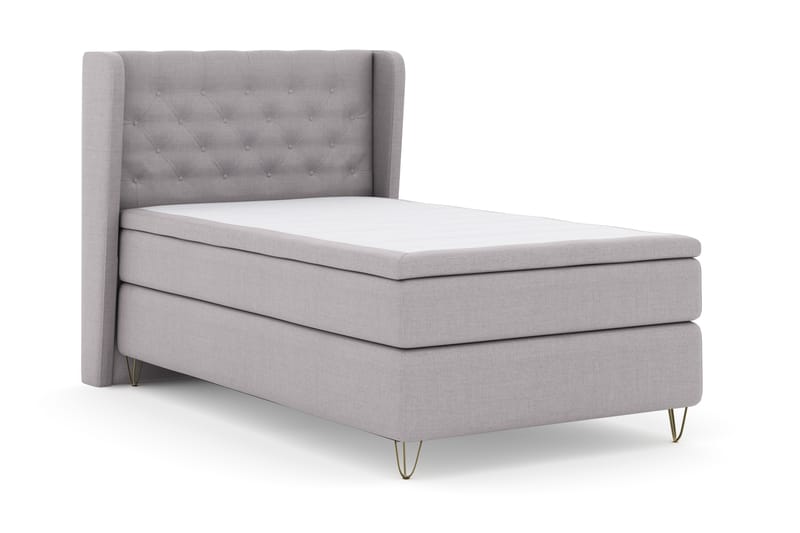 Select No 4 Komplet Sengepakke 120x200 Fast - Lysegrå/Metal V-form - Møbler - Senge - Komplet sengepakke