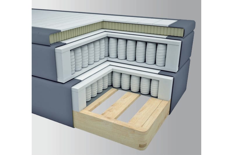 Select No 4 Komplet Sengepakke 120x200 Fast - Lysegrå/Metal V-form - Komplet sengepakke - Kontinentalsenge