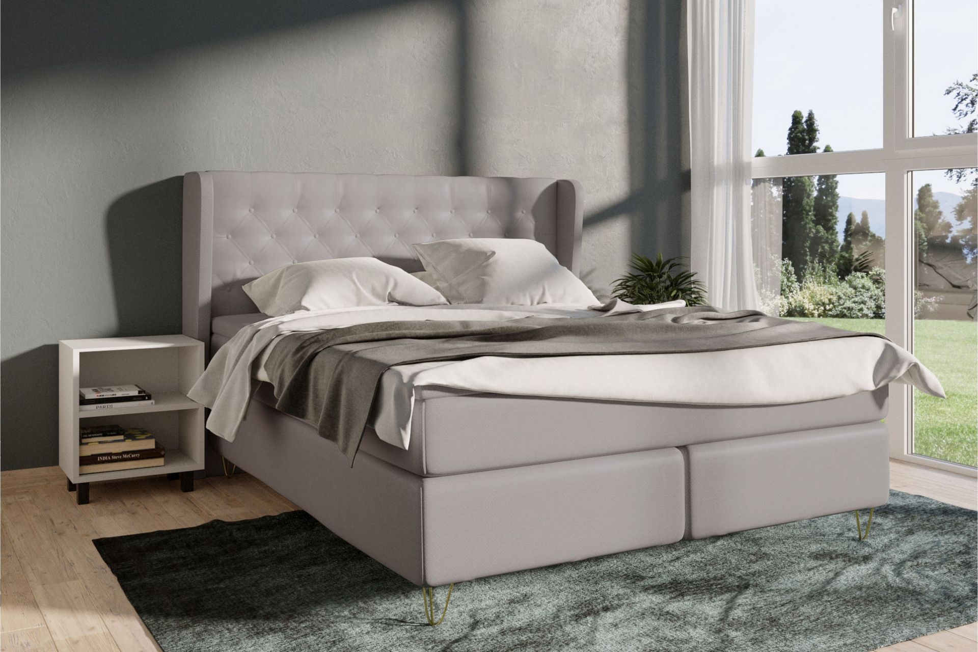 Select No 4 Komplet Sengepakke 120x200 Fast - Lysegrå/Metal - Møbler - Senge - Komplet sengepakke