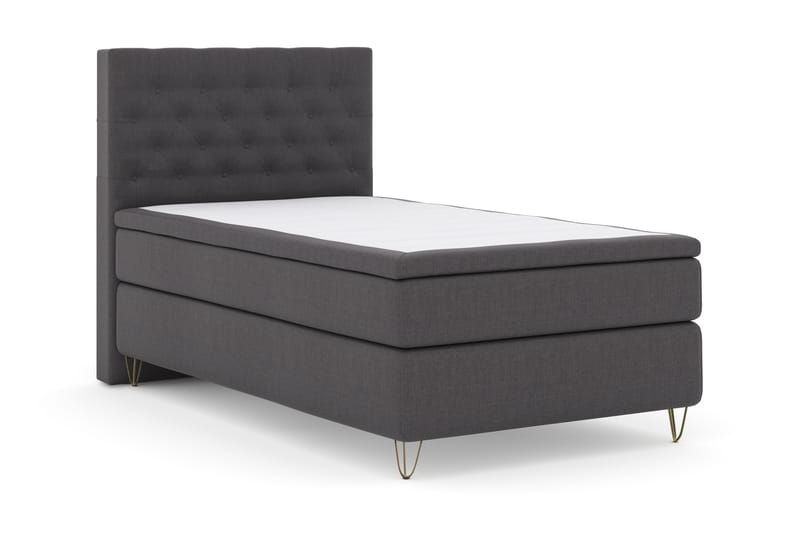 Select No 4 Komplet Sengepakke 120x200 Fast - Mørkegrå/Metal V-form - Møbler - Senge - Komplet sengepakke