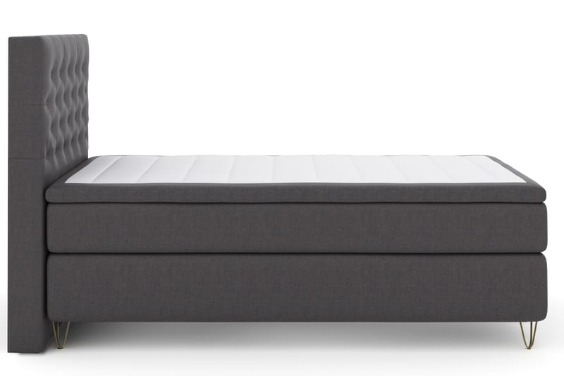 Select No 4 Komplet Sengepakke 120x200 Fast - Mørkegrå/Metal V-form - Møbler - Senge - Komplet sengepakke