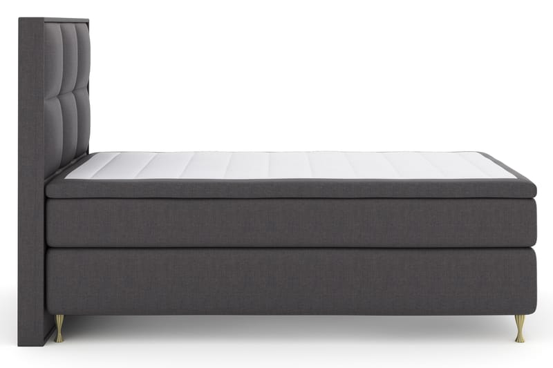Select No 4 Komplet Sengepakke 120x200 Fast - Mørkegrå/Metal V-form - Komplet sengepakke - Kontinentalsenge