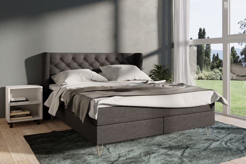 Select No 4 Komplet Sengepakke 120x200 Medium - Mørkegrå/Kobber - Møbler - Senge - Komplet sengepakke