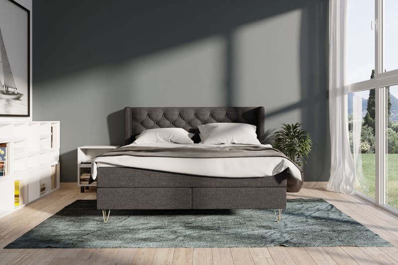 Select No 4 Komplet Sengepakke 120x200 Medium - Mørkegrå/Kobber - Møbler - Senge - Komplet sengepakke