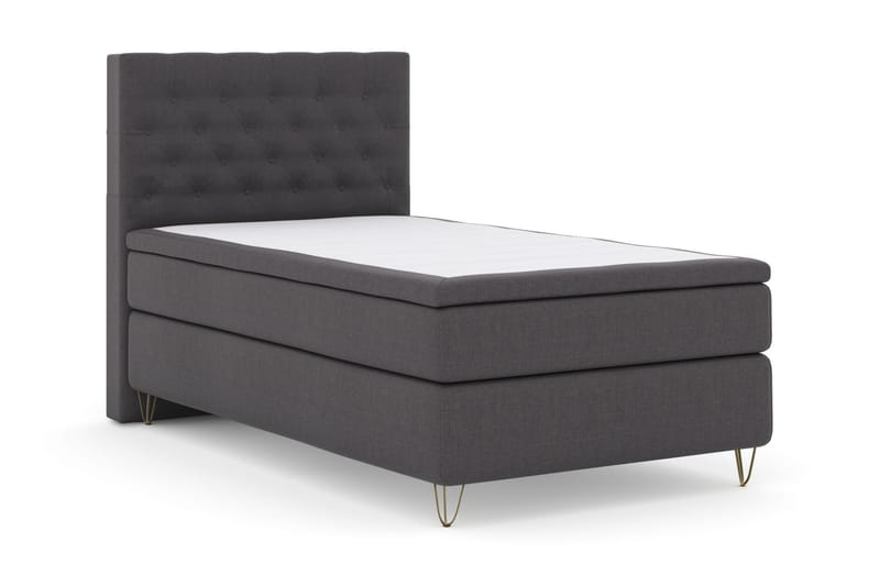 Select No 4 Komplet Sengepakke 120x200 Medium - Mørkegrå/Metal V-form - Komplet sengepakke - Kontinentalsenge