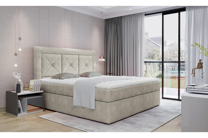 Sidria Sengepakke 160x200 cm - Beige - Møbler - Senge - Komplet sengepakke