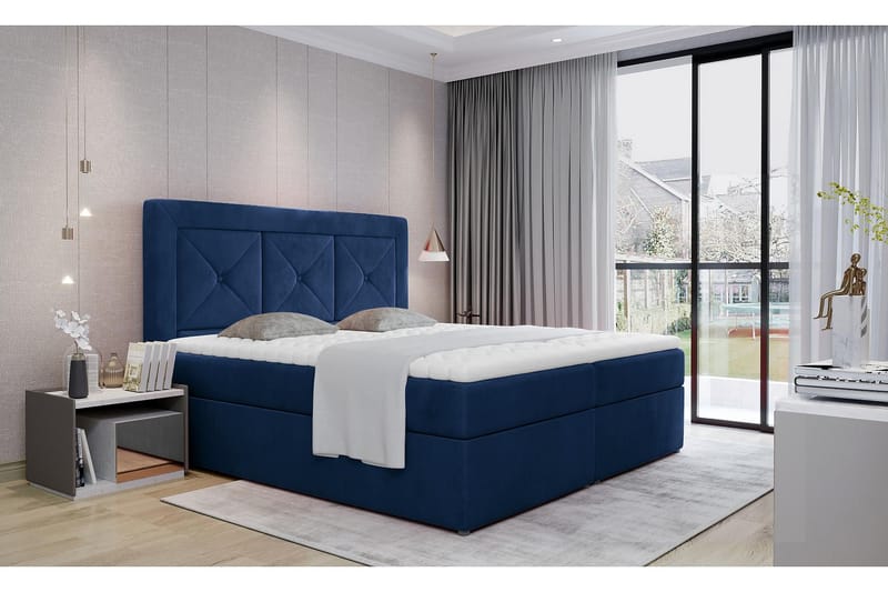 Sidria Sengepakke 160x200 cm - Blå - Komplet sengepakke