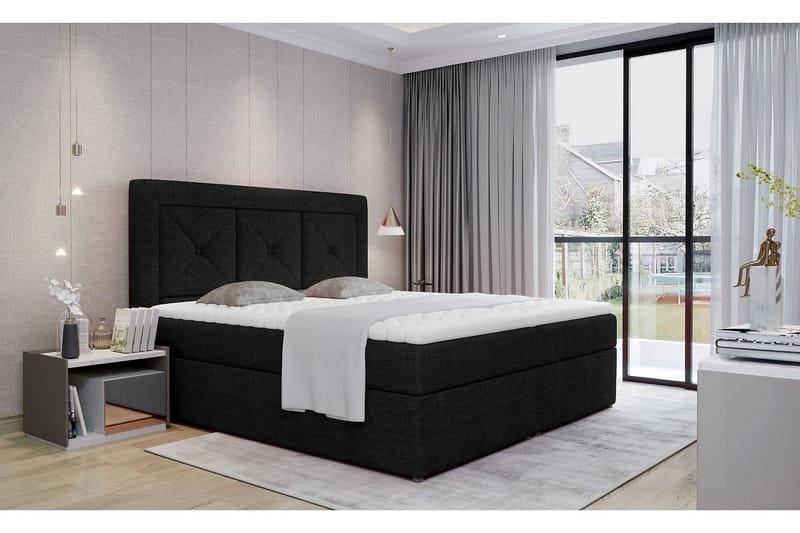 Sidria Sengepakke 160x200 cm - Sort - Møbler - Senge - Komplet sengepakke