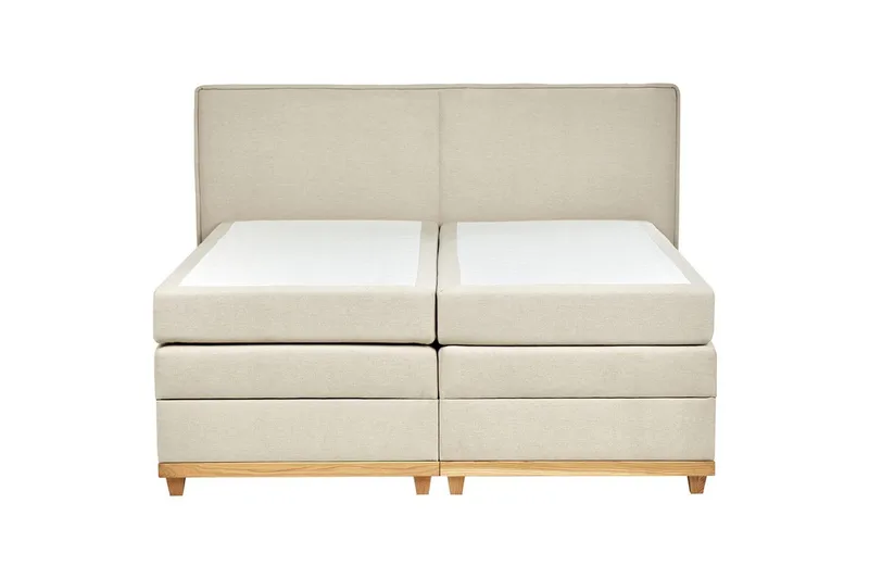 Kontinentalsäng Beliani Dynasty Beige-Ljust Trä, 160x200 cm Beige 180x200 - Møbler - Senge - Kontinentalsenge