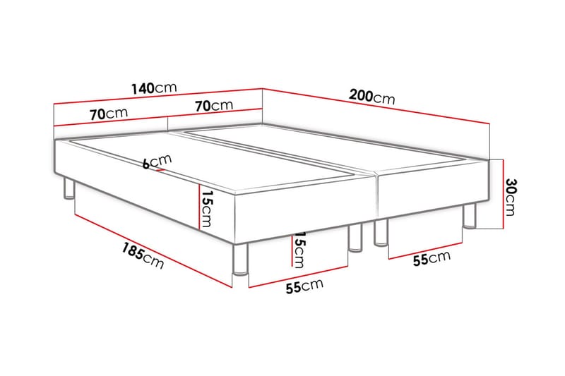 Adeliza kontinentalseng 140x200 cm - Grå - Komplet sengepakke - Kontinentalsenge