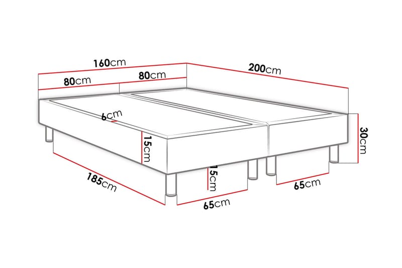 Adeliza kontinentalseng 160x200 cm - Lyserød - Møbler - Senge - Kontinentalsenge