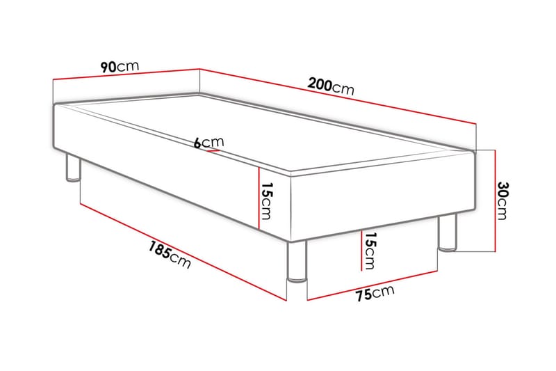 Adeliza kontinentalseng 90x200 cm - Blå - Komplet sengepakke - Kontinentalsenge