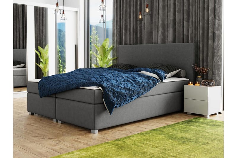 Albettone Kontinentalseng 140x200 cm - Mørkegrå - Møbler - Senge - Kontinentalsenge