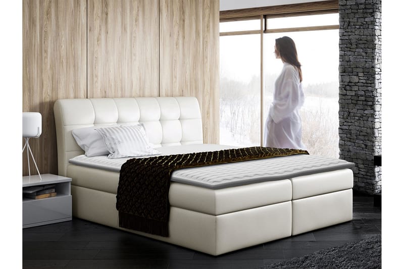 Alvik kontinentalseng 200x200 - Beige - Møbler - Senge - Kontinentalsenge