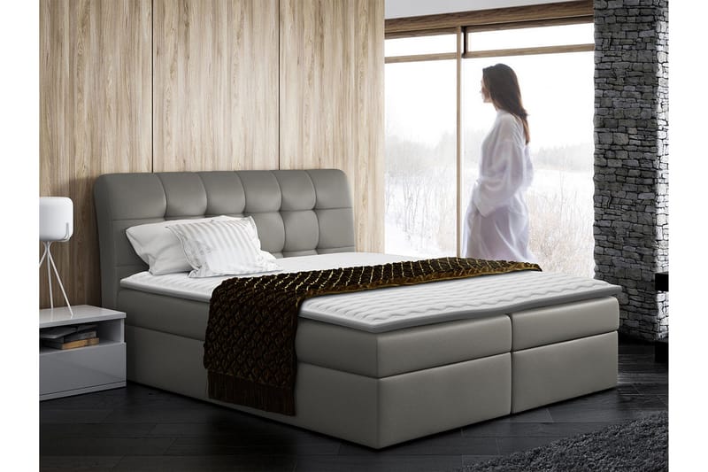 Alvik kontinentalseng 200x200 - Grå - Møbler - Senge - Kontinentalsenge