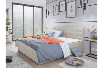 Alvito Kontinentalseng 140x200 cm med Sengegavl - Beige - Møbler - Senge - Kontinentalsenge