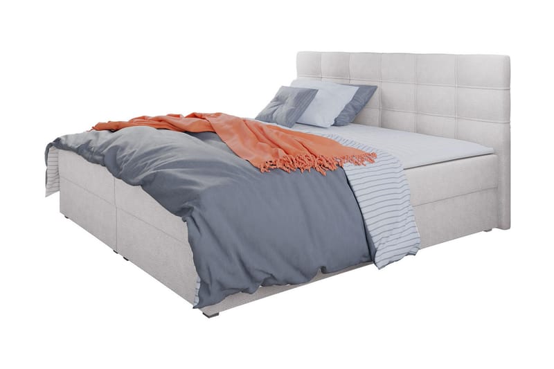 Alvito Kontinentalseng 140x200 cm med Sengegavl - Lysegrå - Møbler - Senge - Kontinentalsenge