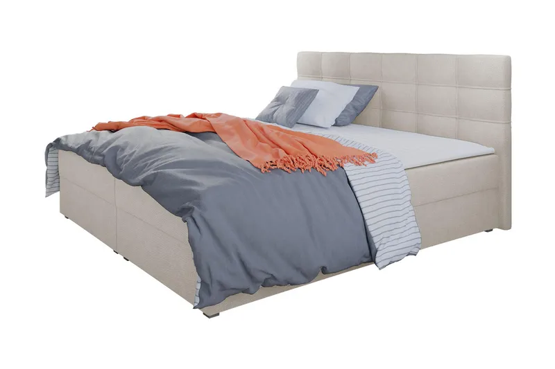Alvito Kontinentalseng 180x200 cm med Sengegavl - Beige - Møbler - Senge - Kontinentalsenge