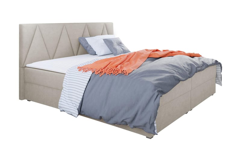 Alvito Kontinentalseng 180x200 cm med Sengegavl - Beige - Møbler - Senge - Kontinentalsenge