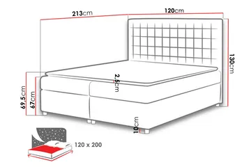 Asti Sengepakke 120x200 cm - Hvid - Møbler - Senge - Kontinentalsenge