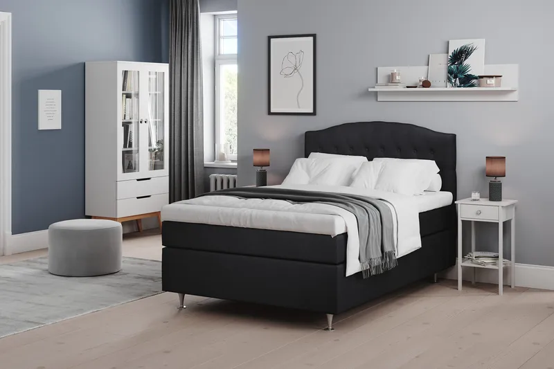 Belda Kontinentalseng 140x200 Medium - Sort - Møbler - Senge - Kontinentalsenge