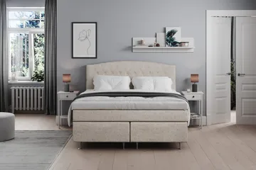 Belda Kontinentalseng 160x200 Fast/Medium - Beige - Møbler - Senge - Kontinentalsenge
