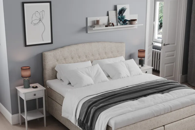 Belda Kontinentalseng 160x200 Fast/Medium - Beige - Møbler - Senge - Kontinentalsenge