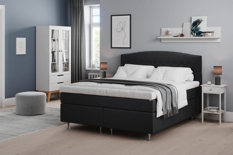 Belda Kontinentalseng 160x200 Fast/Medium - Sort - Møbler - Senge - Kontinentalsenge